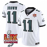 Men & Women & Youth Philadelphia Eagles #11 A.J. Brown White 2025 Eagles Logo Super Bowl LIX Patch New F.U.S.E. Vapor Untouchable Limited Stitched Jersey Dzhi,baseball caps,new era cap wholesale,wholesale hats